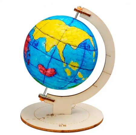 STEAM-DIY-Art & Craft - Globul pamantesc STEAM, ​​Kit DIY-do It Yourself, 8x8x11 cm