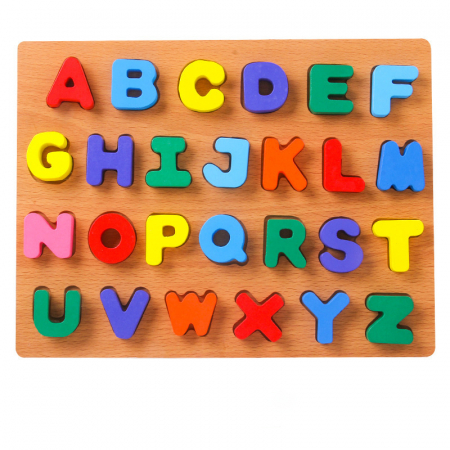 Puzzle incastru din lemn cu litere mici, litere mari, cifre, forme, cifre 1-20, 3D [3]