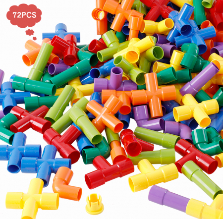 Joc de construit cu tuburi, 72 piese [4]