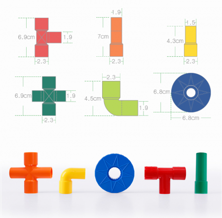 Joc de construit cu tuburi, 72 piese [1]