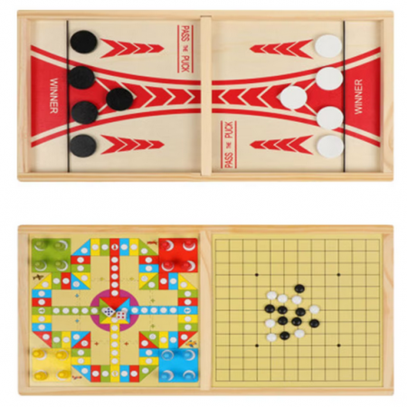 Joc de societate interactiv Karemi, 3 in 1, joc de puck, gobang, joc strategie [3]