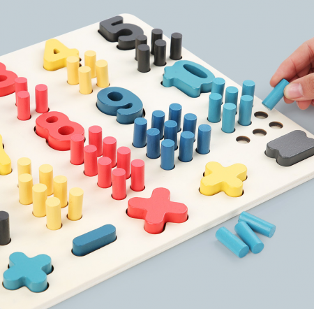 Joc Montessori Educativ Puzzle 3D Numere si cilindrii [3]