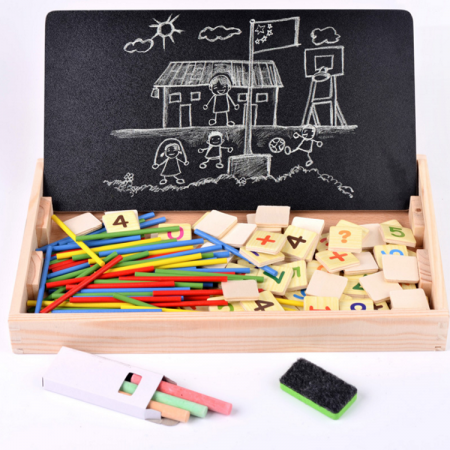 Joc multifunctional de calcul,ceas si tabla de desenat, 18x31x3.5 cm [1]