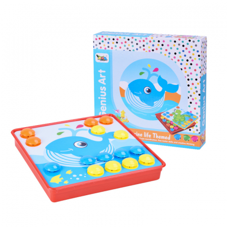 Puzzle mozaic cu butoni si sabloane, Genius Art Animal Themed/Marine Life, 47 pies [0]