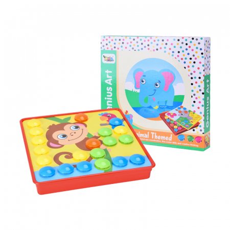 Puzzle mozaic cu butoni si sabloane, Genius Art Animal Themed/Marine Life, 47 pies [1]