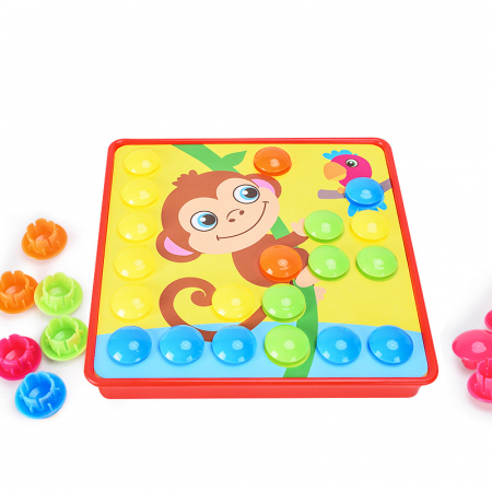 Puzzle mozaic cu butoni si sabloane, Genius Art Animal Themed/Marine Life, 47 pies [2]