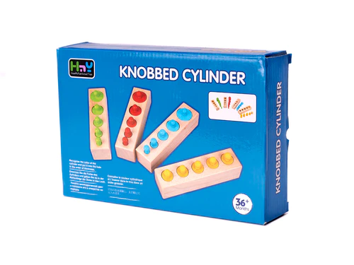 Jucarii Montessori Cilindrii din lemn colorati 4 seturi [0]