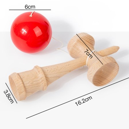 Kendama din Lemn, 18 cm, Jucarie Interactiva pentru Copii si Adulti [1]