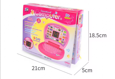 Laptop educational pentru copii cu afisaj LED in limba Engleza, invatarea literelor, cifrelor, animalelor, 17x13x16 cm [3]
