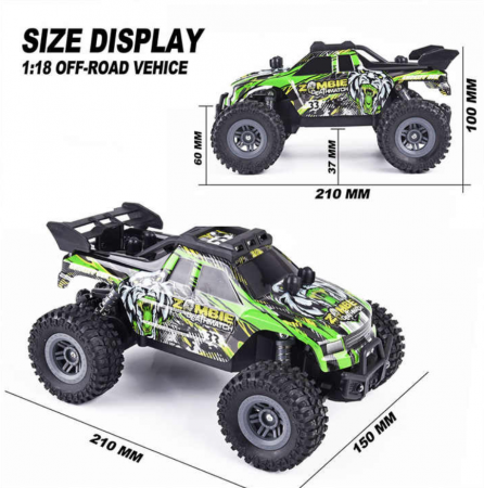 Masina cu telecomanda Buggy off-road cu lumini LED, incarcare USB, acumulator inclus 3.7V, 21x15x6 cm [2]