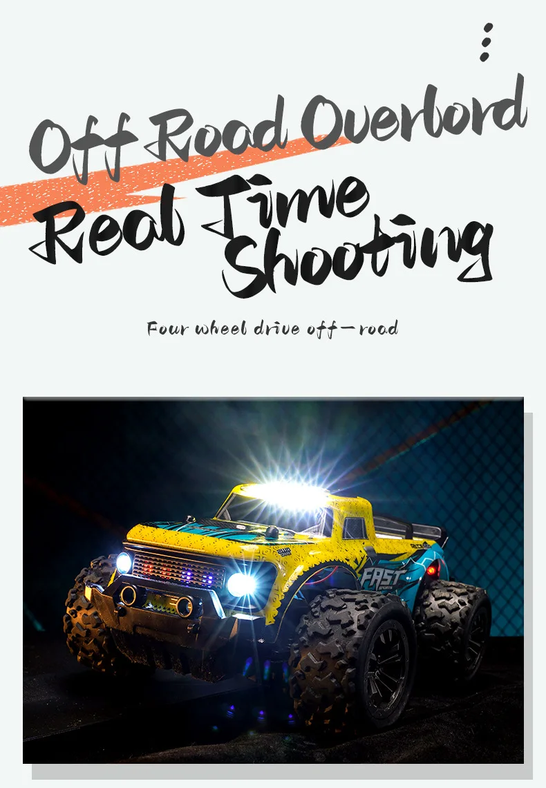 Masina de teren 4x4 cu telecomanda Strong Grip, lumini, acumulator inclus, 20x13.5x9 cm [1]