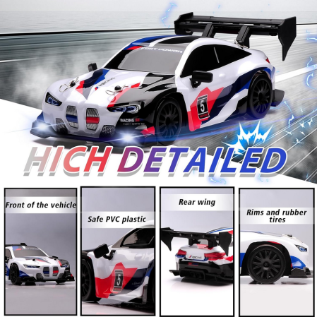 Masina Drift High Speed, lumini LED, 2 seturi de Anvelope, pentru Copii +8 ani si Adulti , acumulator inclus 26x13x12cm [1]