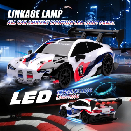 Masina Drift High Speed, lumini LED, 2 seturi de Anvelope, pentru Copii +8 ani si Adulti , acumulator inclus 26x13x12cm [3]