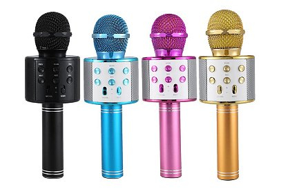 Microfon karaoke wireless  - Bluetooth 4.0, boxa integrata, functie inregistrare, card SD, multifunctional, incarcare USB, stereo [0]