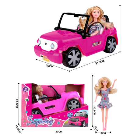 Papusi/Plus/Figurine - Papusa Bella cu Masina Decapotabila pentru Copii 3+, 31.5cm (marime mare)