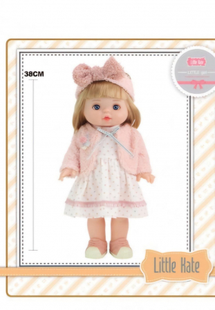 Papusi/Plus/Figurine - Papusa Little Kate cu bentita, rochie, pulover si incaltari detasabile, 38 cm