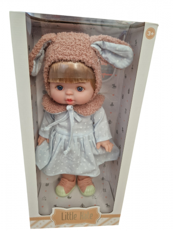 Papusa Little Kate cu caciula, guler, rochie, si incaltari detasabile, 38 cm [1]