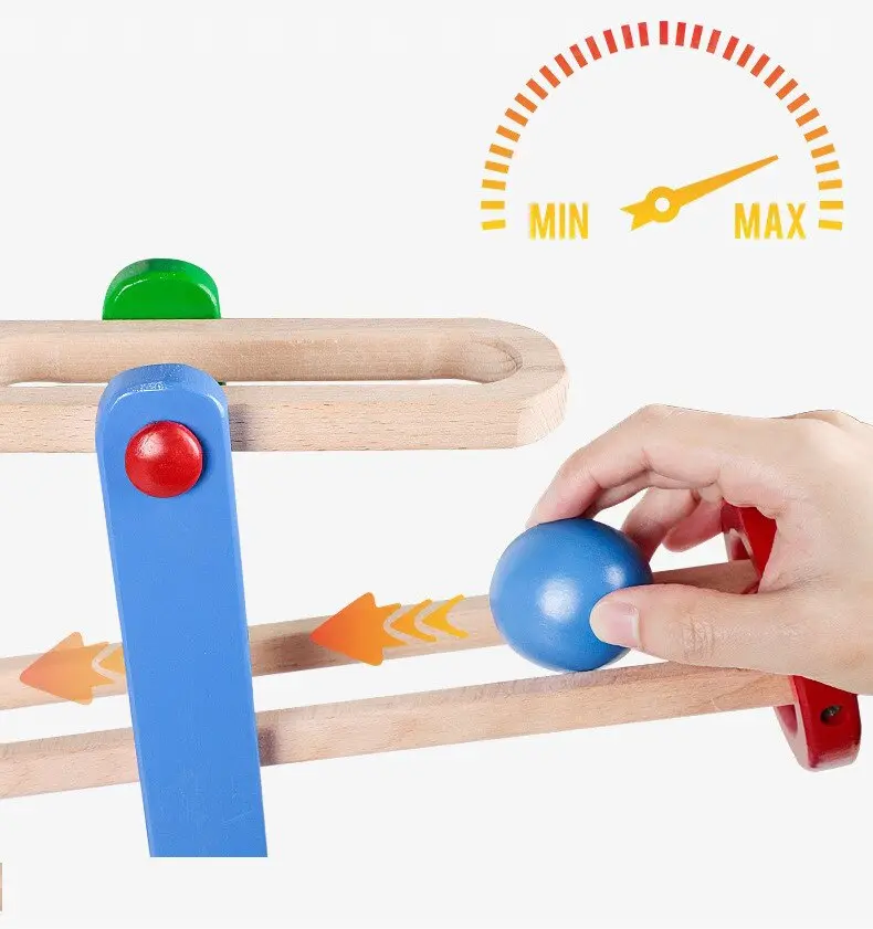 Pista cu bile din lemn Circuit cu 4 etaje Montessori [4]