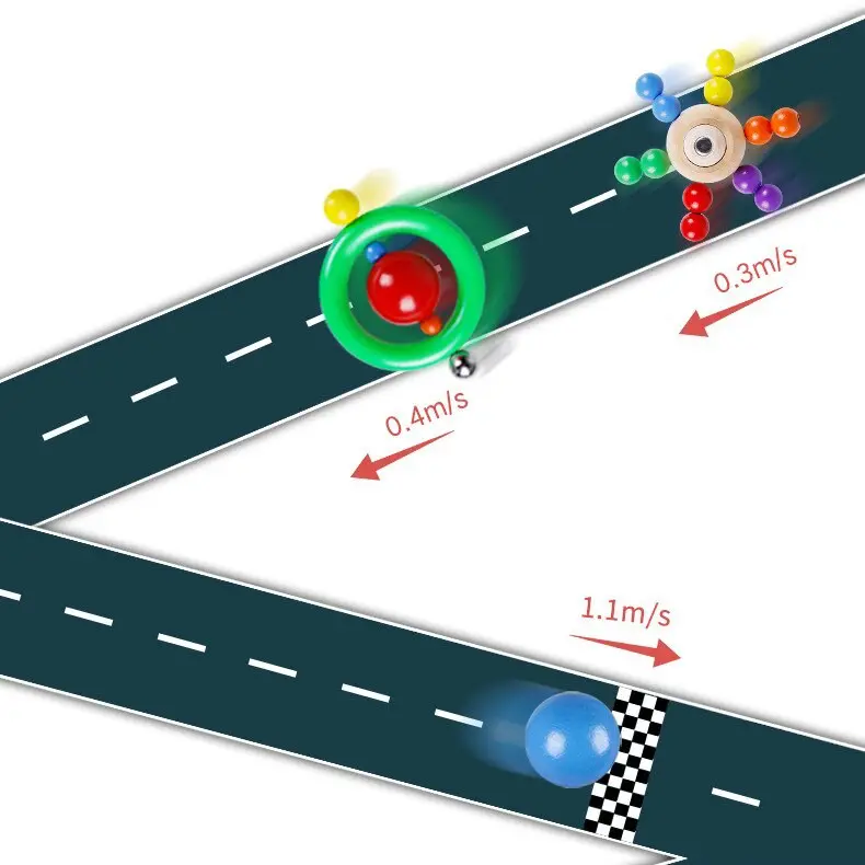 Pista cu bile din lemn Circuit cu 4 etaje Montessori [6]