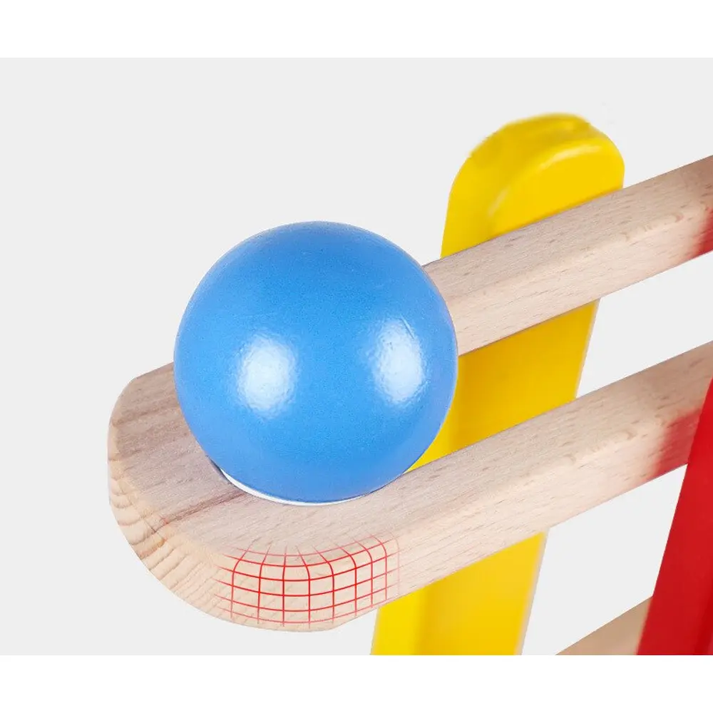 Pista cu bile din lemn Circuit cu 4 etaje Montessori [7]