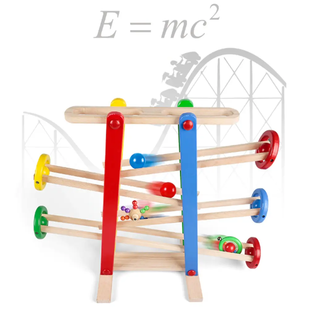 Pista cu bile din lemn Circuit cu 4 etaje Montessori [1]