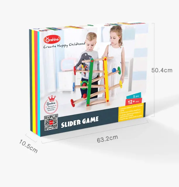 Pista cu bile din lemn Circuit cu 4 etaje Montessori [8]