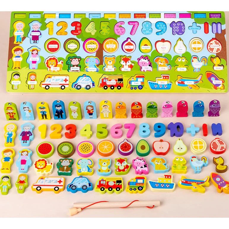 Placa logaritmica din lemn 7 in 1 - familie [1]