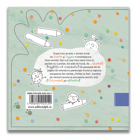 Portia de culoare: Fructe si legume - Carte de colorat cu rime [1]