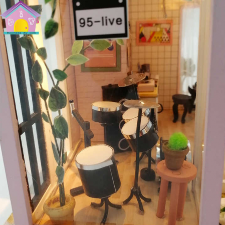 Puzzle 3D, Casa de papusi in miniatura DIY, Studio, 20x16.5x15cm [2]