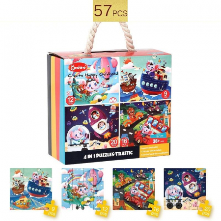 Puzzle 4 in 1 Anotimpurile sau Trafic. Onshine [0]