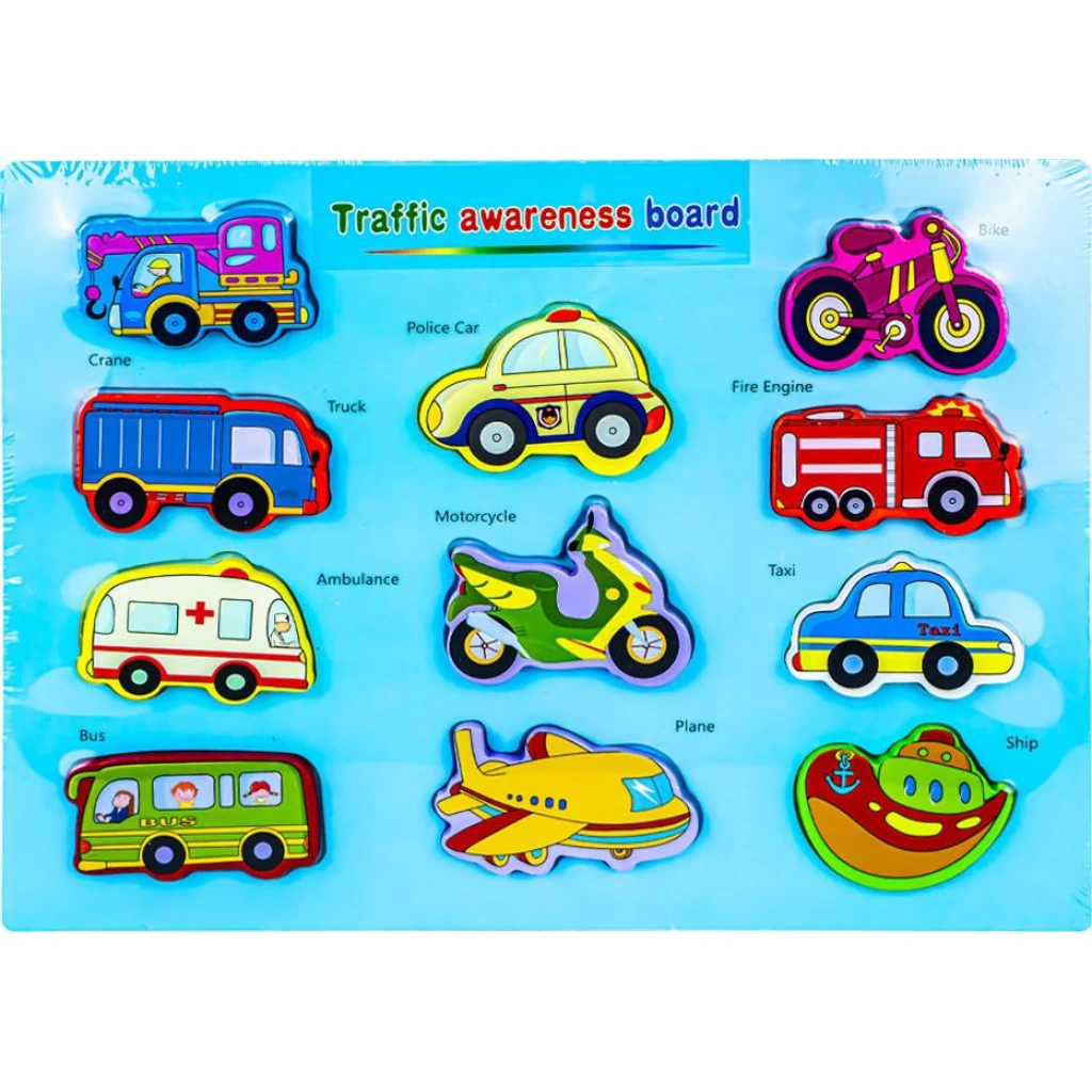 Jucarii din lemn - Puzzle din lemn 3D Familia Mea.Insecte.Trafic.Spatiu.Dinozauri