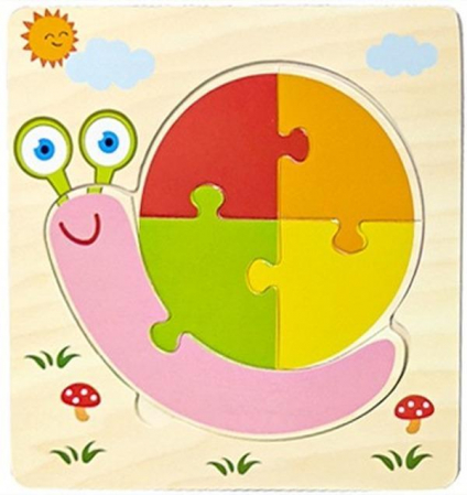 Puzzle din lemn 3D Montessori cu animale-pasari [1]