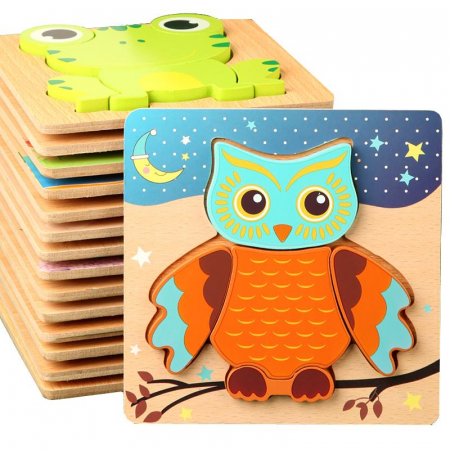 Puzzle din lemn 3D Montessori cu animale-pasari [4]