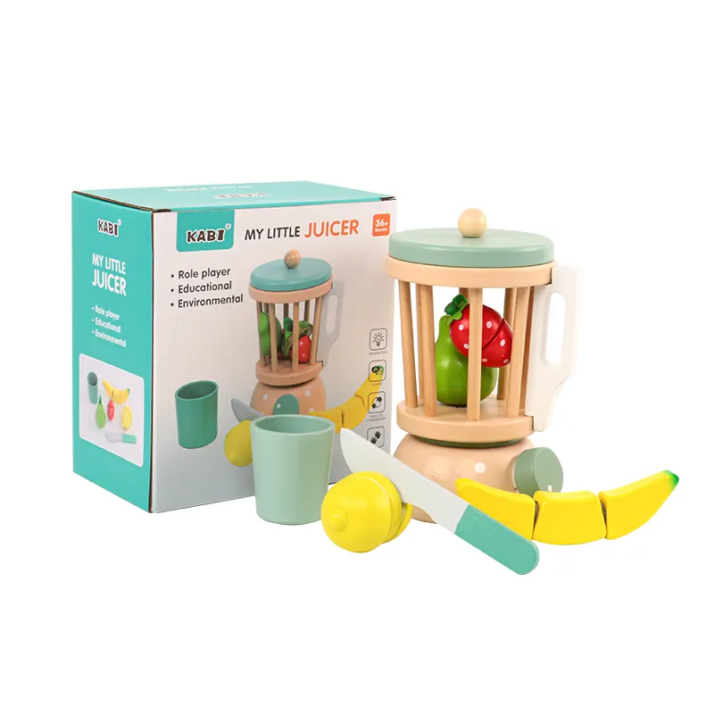 Joc de rol - Set blender din lemn cu fructe, Kabi, +3ani