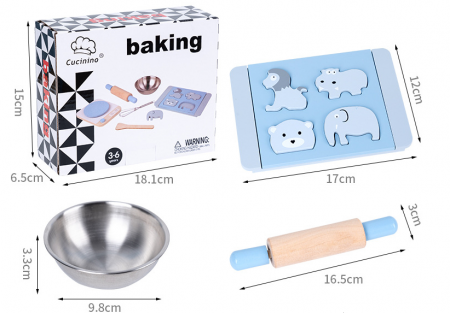 Joc de rol - Set coacere biscuiti din lemn