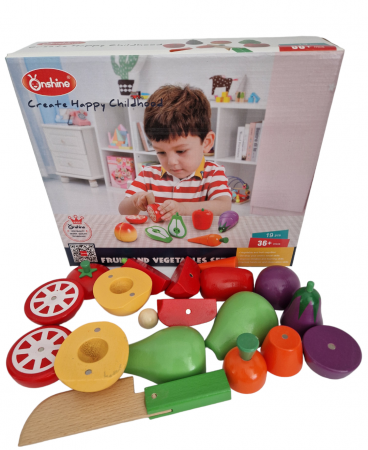 Set Fructe si Legume de Feliat din Lemn, 19 piese, 3ani+ [1]