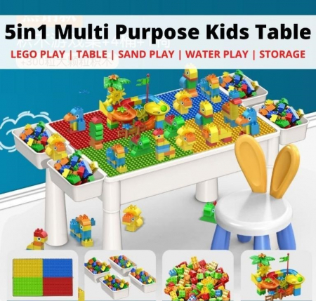 Set masa 5 in 1 si scaun cu lego tip duplo, 426 pcs, 80x37.5x32cm [5]