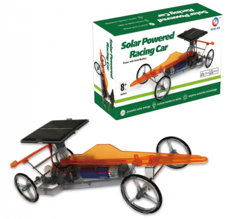 Masina de curse alimentata cu energie solara STEAM, Kit DIY-do It Yourself, 21x8x6,8 cm