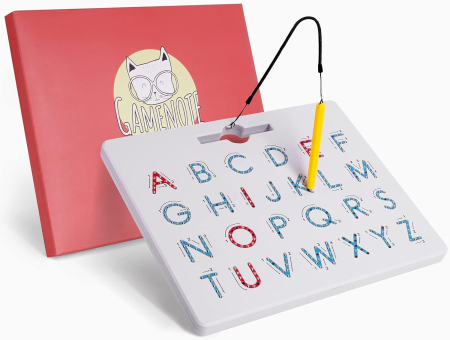 Tabla magnetica 2 în 1 pentru trasarea alfabetului, litere mari si mici, set educativ, 32x25,5 cm [6]