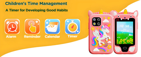 Telefon inteligent de jucarie cu ecran tactil pentru copii, muzica, camera, jocuri și functii educationale, 3 + ani [3]