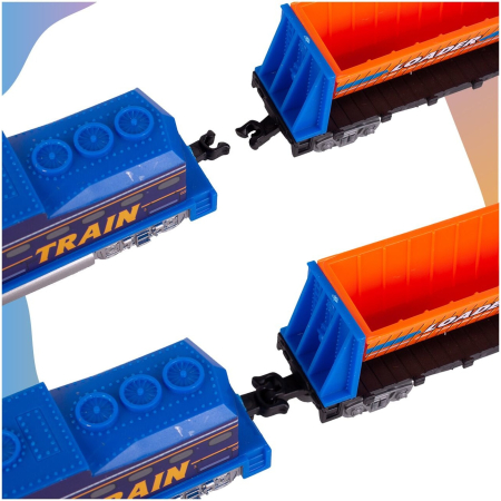 Trenulet electric Train World, 68 piese, sunete, lumini, 1 locomotiva, 4 vagoane, mina, semne feroviare, accesorii, 762 cm [4]