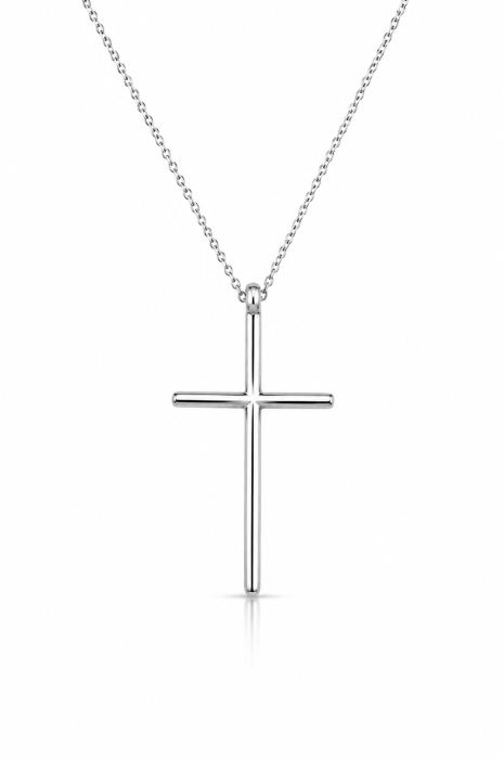 Colier Cruce Minimalistă din Argint 925 – Lanț Reglabil 40–45 cm [6]