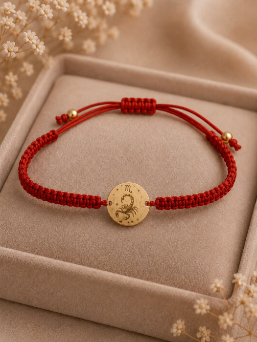 Brățară cu Zodie din Aur 14K, Reglabilă, Personalizabilă [12]