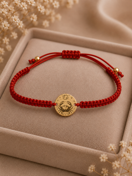 Brățară cu Zodie din Aur 14K, Reglabilă, Personalizabilă [10]
