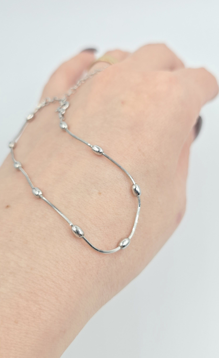 Brățară din argint 925 cu biluțe ovale [2]