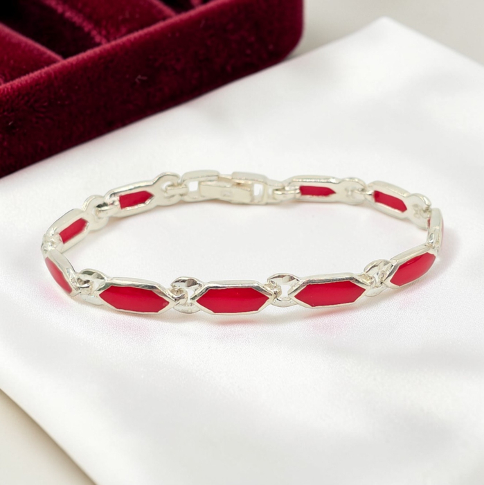 Brățară din argint 925 cu coral natural roșu – design vintage elegant [1]