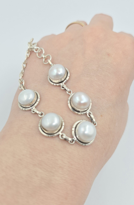 Brățară din argint 925 cu perle – model elegant clasic [2]