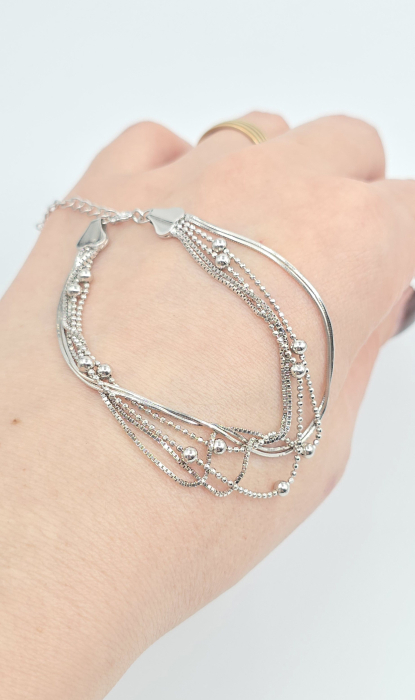 Brățară din argint 925 multi-strand – design modern cu lanțuri fine [3]