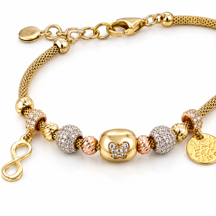 Brățară din Aur 14K cu Infinit și Bănuț – Model Elegant cu Detalii Strălucitoare [2]