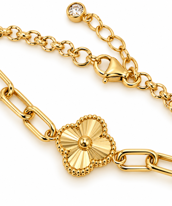Brățară din Aur 14K cu Medalion Trifoi Elegant [3]